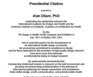 American Institute of Architect  AIA Awards to Alan for his leadership